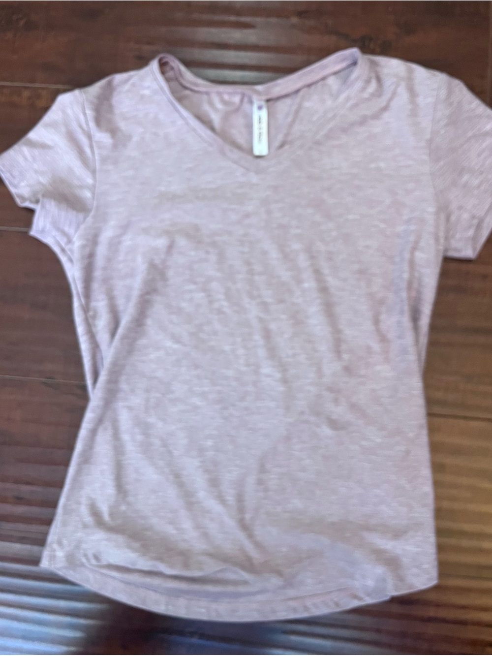 Heathered Light Lavender V-Neck Short Sleeve Tee